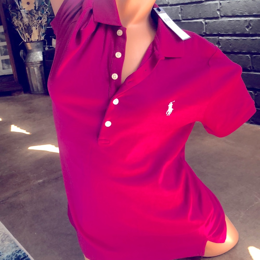 Polo Ralph Lauren magenta polo shirt. Sz large